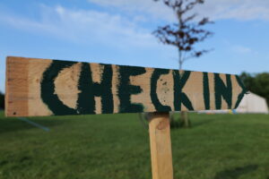 Photo of checkin sign